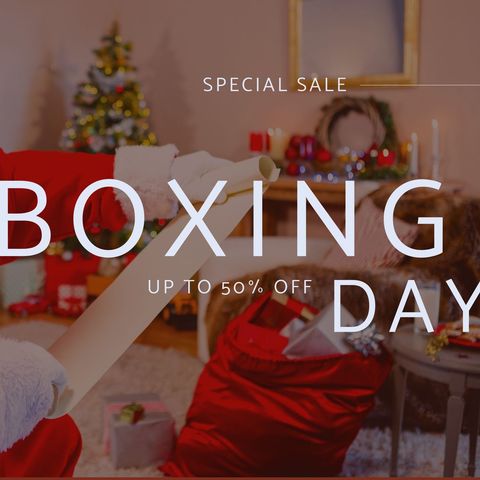 Festive Boxing Day Sale Promotion Featuring Santa Claus - Download Free Stock Templates Pikwizard.com