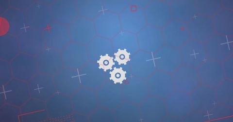 Digital Interface with Gear Symbols on Technology Background - Download Free Stock Images Pikwizard.com