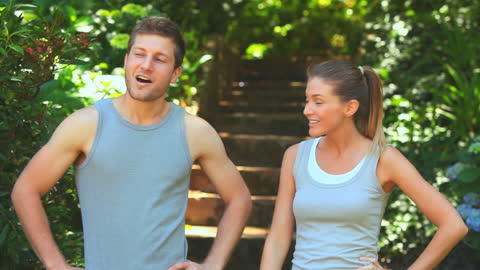 Active Couple Exploring Outdoor Pathways Together