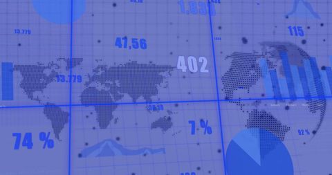 Global Finance Data Processing with World Map Visualization - Download Free Stock Images Pikwizard.com