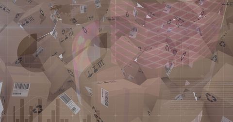Financial Data Processing with Global Shipping Overlay - Download Free Stock Images Pikwizard.com
