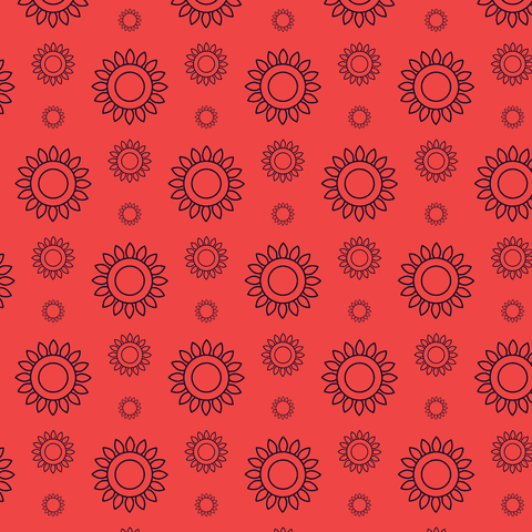 transparent floral pattern with black line flowers on red background - Download Free Stock Videos Pikwizard.com