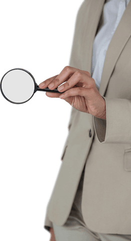businesswoman hand holding magnifying glass on transparent background - Download Free Stock Videos Pikwizard.com