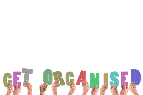 hands raising vibrant get organised text on transparent background - Download Free Stock Videos Pikwizard.com