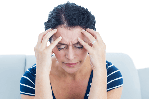 transparent background woman experiencing migraine on sofa - Download Free Stock Videos Pikwizard.com