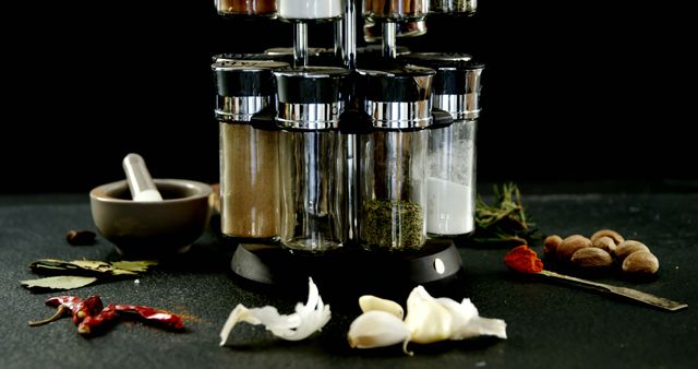 Organized Spice Rack Surrounded by Fresh Ingredients - Download Free Stock Images Pikwizard.com