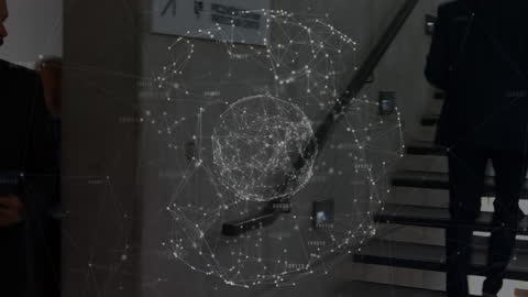 Global Connections Data Overlay on Business Scene