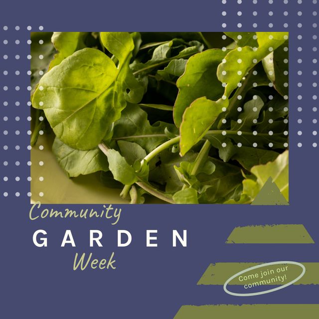 Community Garden Week Poster Featuring Fresh Green Leaves - Download Free Stock Templates Pikwizard.com