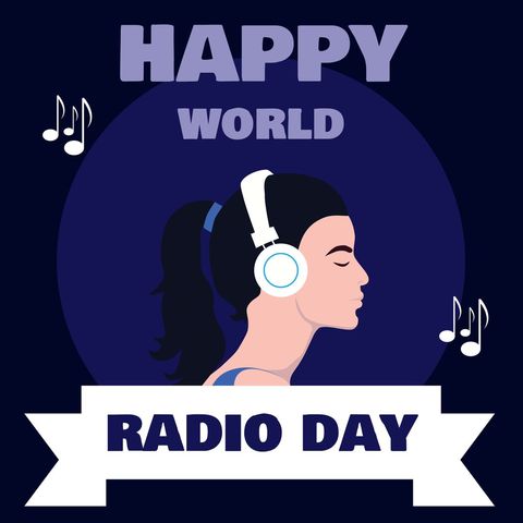 Celebrating World Radio Day With Music Listening Illustration - Download Free Stock Templates Pikwizard.com