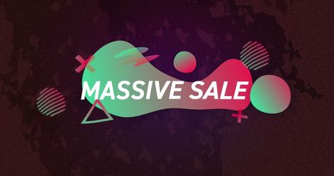 Dynamic Massive Sale Banner with Abstract Elements