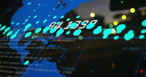 Abstract Global Data Network with Floating Numericals - Download Free Stock Images Pikwizard.com