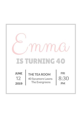 elegant milestone birthday invitation with soft script - Download Free Stock Templates Pikwizard.com