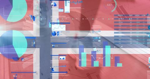 Norwegian Flag Overlay with Gym Data Analysis - Download Free Stock Images Pikwizard.com
