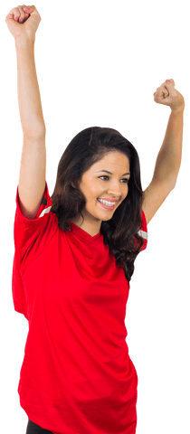 Transparent Cheerful Football Fan in Red Jersey Celebrating - Download Free Stock Videos Pikwizard.com