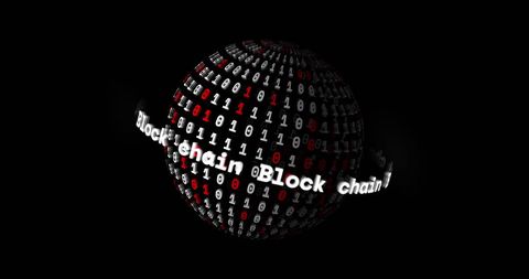 Digital Sphere with Blockchain and Binary Code Elements - Download Free Stock Images Pikwizard.com