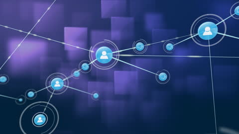 Abstract Network Connections and Technology Icons