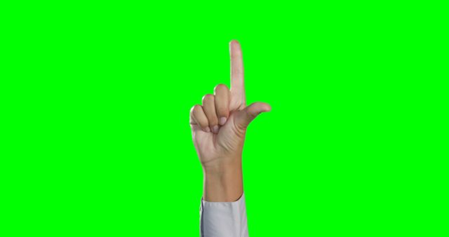 Hand Gesturing Number One Isolated on Green Screen - Download Free Stock Images Pikwizard.com