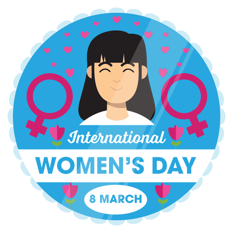 International Women's Day Transparent Design with Smiling Woman