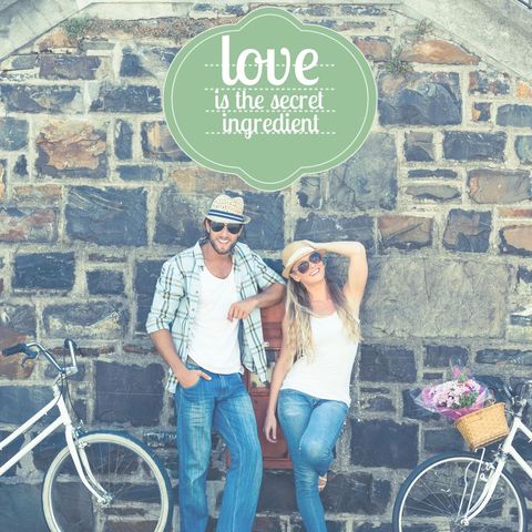 couple embracing love with bicycles by a stone wall - Download Free Stock Templates Pikwizard.com