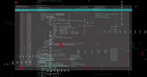 Digital Data Processing with Binary and Text Overlay - Download Free Stock Images Pikwizard.com