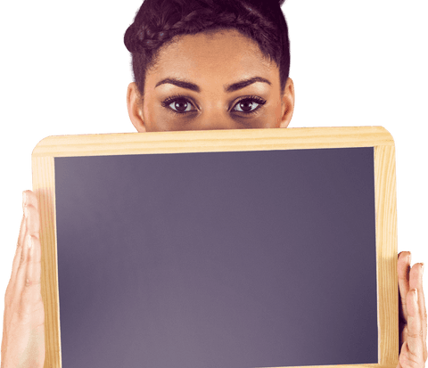 transparent chalkboard concealing woman's lower face - Download Free Stock Videos Pikwizard.com
