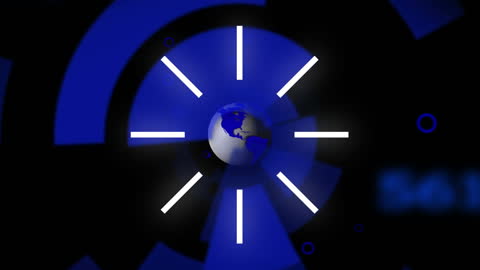 Digital Globe Animation with Moving Green Elements