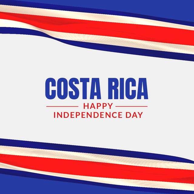 Costa rica independence day text banner and costa rica flag design against white background - Download Free Stock Videos Pikwizard.com