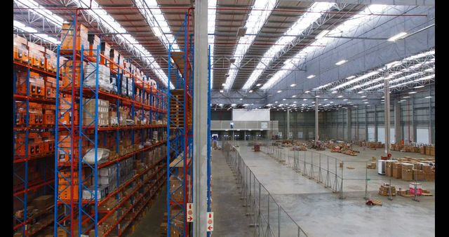 Modern Warehouse Interior with Organized Storage Systems - Download Free Stock Images Pikwizard.com