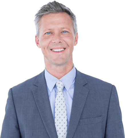 Smiling Professional Man in Suit on Transparent Background
