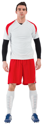 Athletic Football Player in Red and White Kit Transparent - Download Free Stock Videos Pikwizard.com