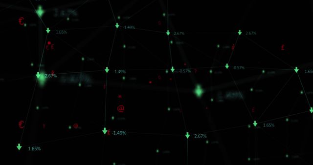 Image of network of connections with numbers over symbols on black background - Download Free Stock Photos Pikwizard.com