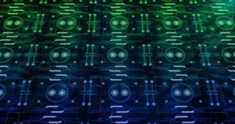 Abstract Digital Circuit with Data Processing Symbols - Download Free Stock Images Pikwizard.com