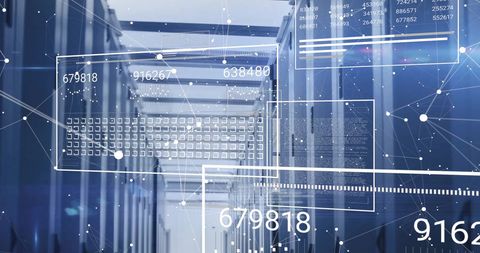 conceptual representation of data processing in server room - Download Free Stock Images Pikwizard.com