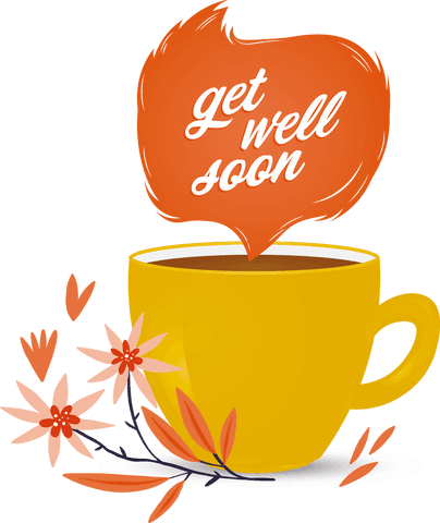 transparent get well soon cup vector with flowers - Download Free Stock Videos Pikwizard.com