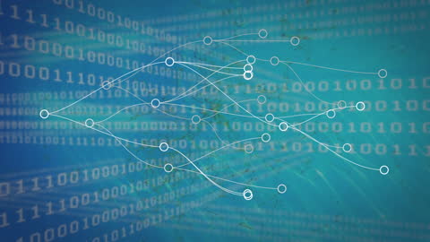 Abstract Data Network and Binary Code Background