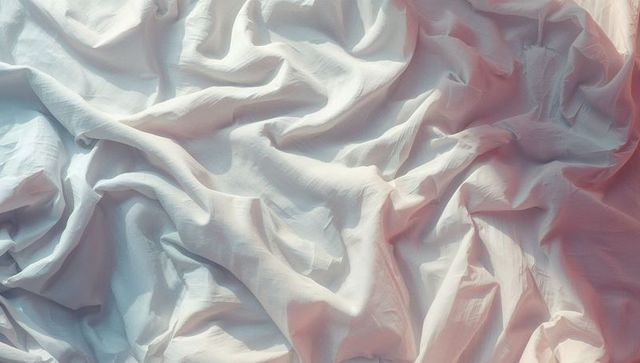 Crinkled fabric in soft pastel lighting