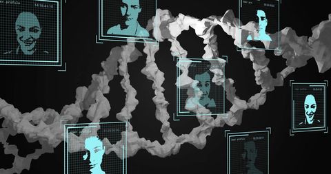 DNA Strand Technology and Facial Recognition Innovation - Download Free Stock Images Pikwizard.com