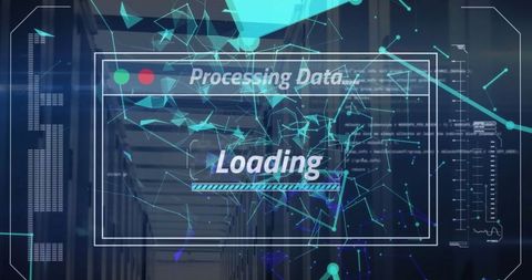 Digital Data Processing and Loading in Modern Server Room - Download Free Stock Images Pikwizard.com