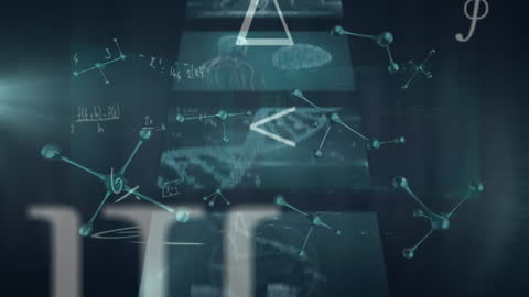 Abstract Art of Data and Molecular Structures with Digital Interface Theme