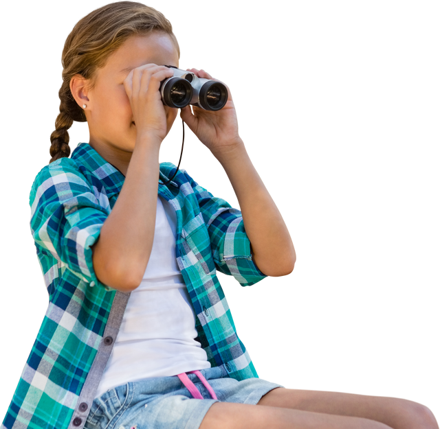 Transparent Background Girl Looking Through Binoculars - Download Free Stock Videos Pikwizard.com