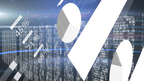 Futuristic Data Processing Visualization with Moving Numbers