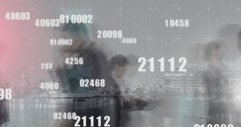 Data Processing Overlay on Fast Paced Urban Lifestyle - Download Free Stock Images Pikwizard.com