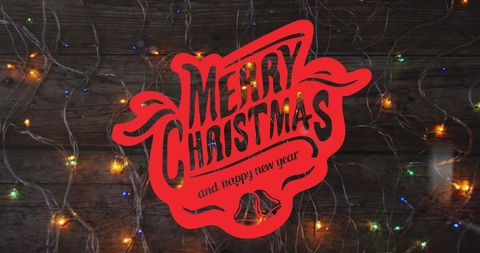 Festive Merry Christmas with Twinkling Fairy Lights