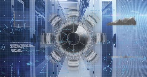 Innovative Data Processing in High-Tech Server Room Overlay - Download Free Stock Images Pikwizard.com