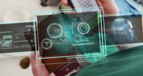 Futuristic Data Processing Overlay with Smartphone Interaction