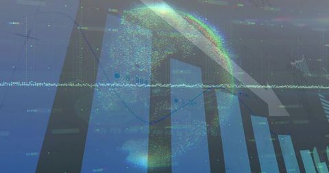 Futuristic Dashboard with 3D Globe and Data Visualization