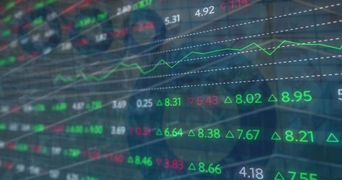 Dynamic Financial Data Display over Digital Grid - Download Free Stock Images Pikwizard.com