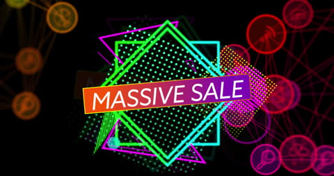Colorful Neon Massive Sale Advertisement Concept