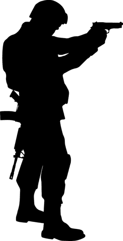 silhouette figure taking firing stance on transparent background - Download Free Stock Videos Pikwizard.com