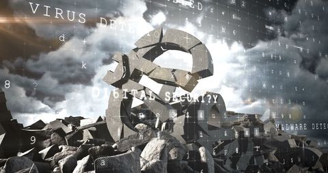 Crumbling euro sign symbolizing financial uncertainty